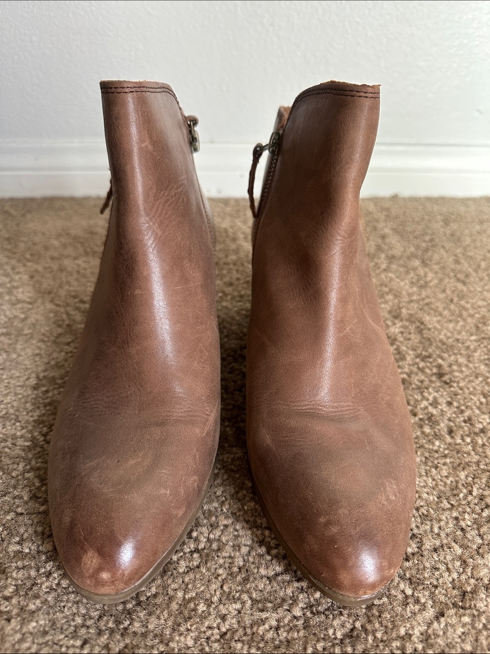 Frye Women’s Brown Judith Ankle Boots Double Zipper SZ 9.5 - Picture 3 of 11